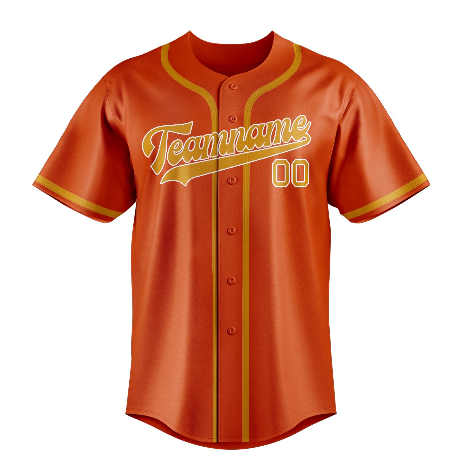 Maillot de baseball personnalisé orange rouge jaune