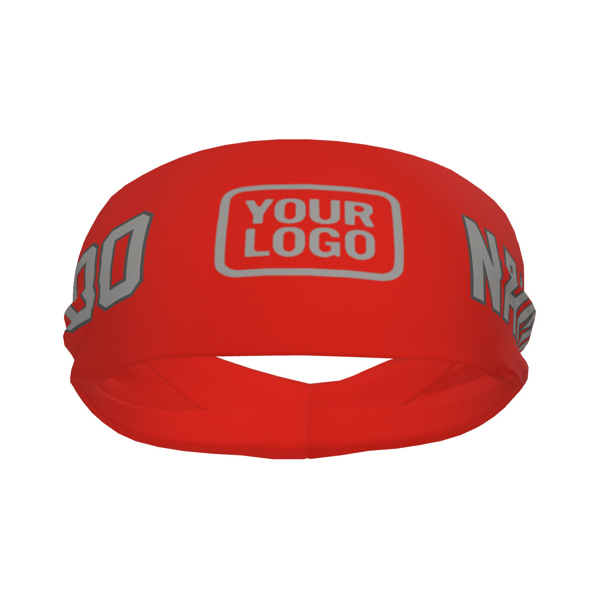 Bandeau de sport personnalisé orange, rouge et gris