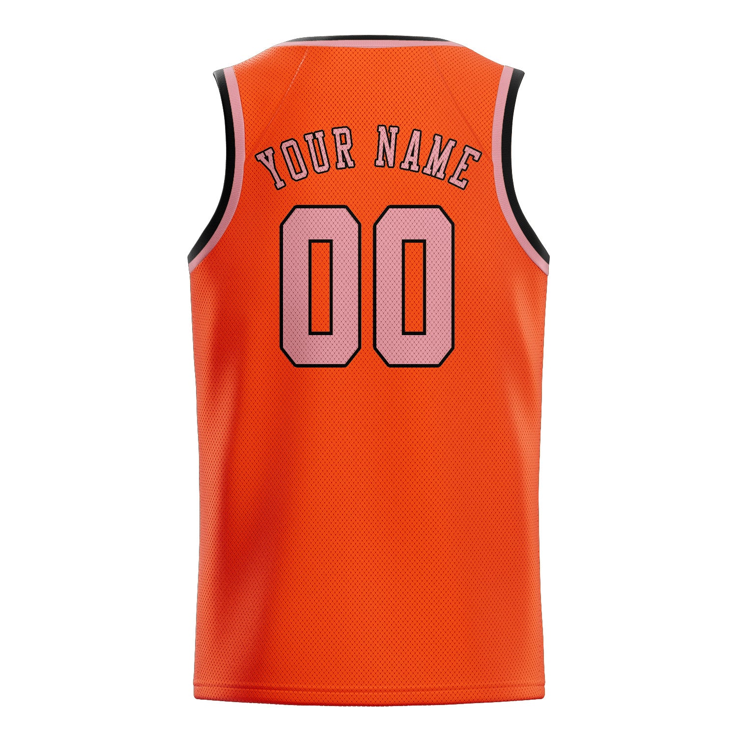 Maillot de basketball personnalisé orange, rouge et rose clair