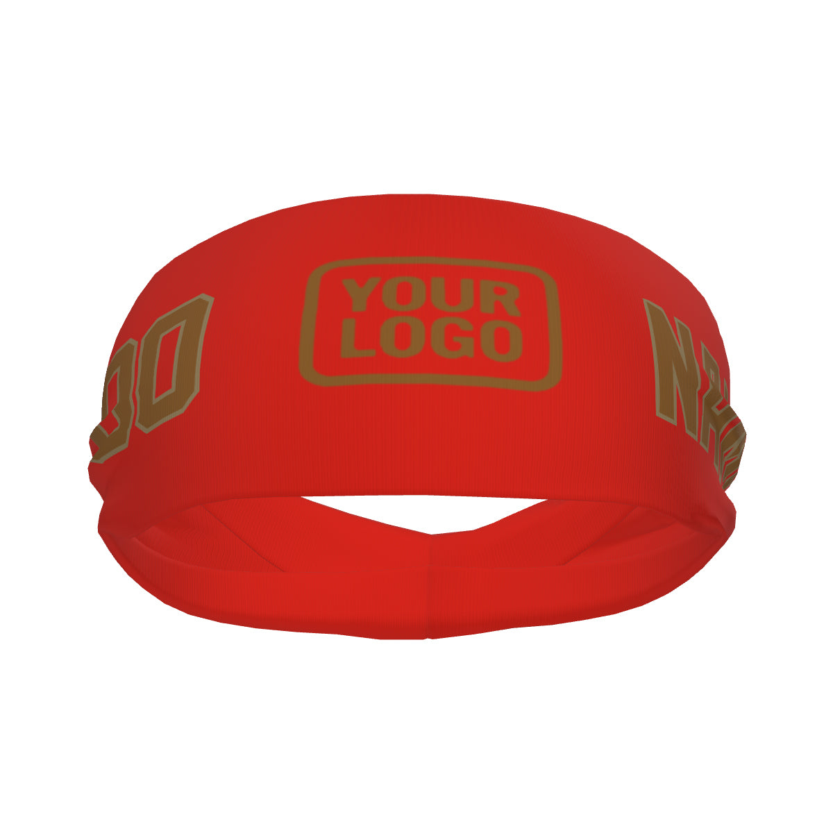 Bandeau de sport personnalisé orange, rouge et kaki