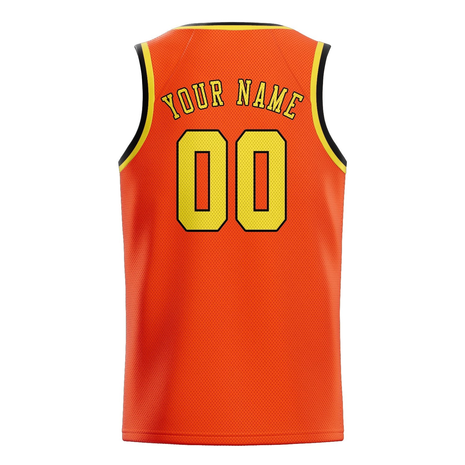 Maillot de basketball personnalisé orange, rouge et jaune clair
