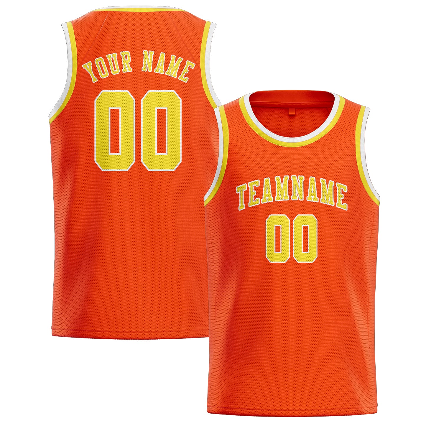 Maillot de basketball personnalisé orange, rouge et jaune clair