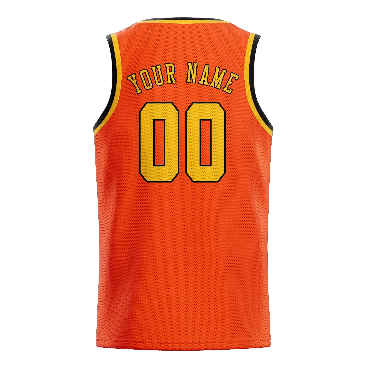 Maillot de basketball personnalisé orange, rouge et or