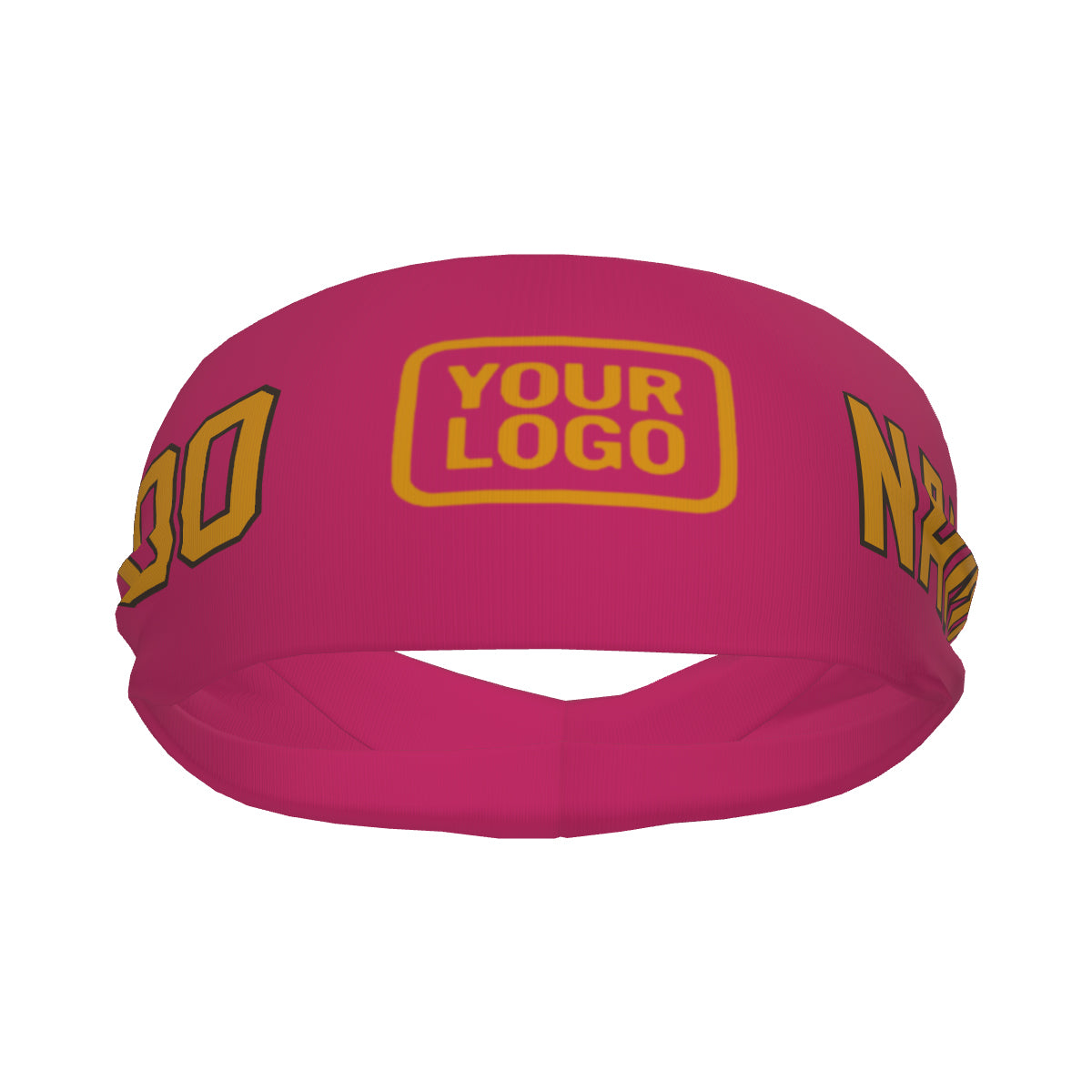 Bandeau de sport rose et jaune personnalisé