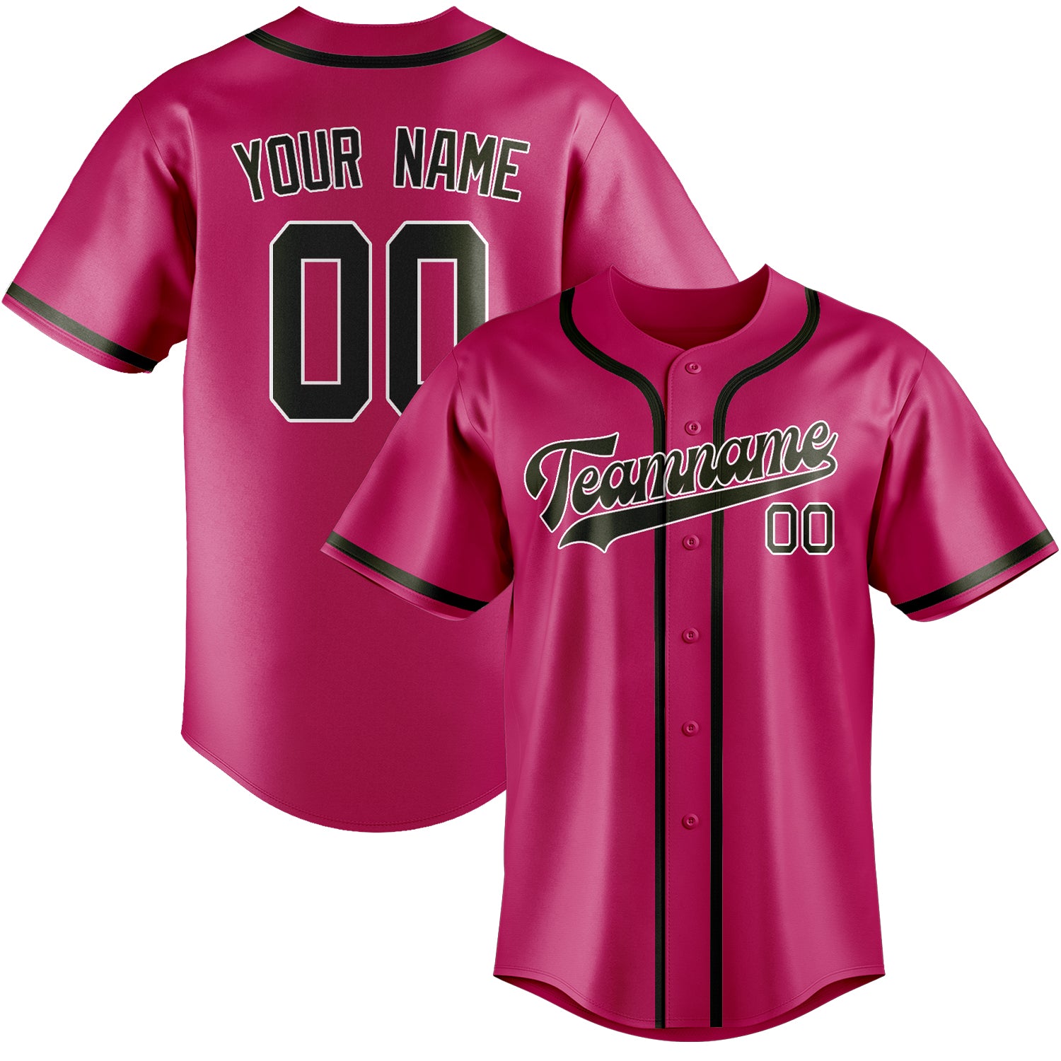 Maillot de baseball personnalisé rose olive