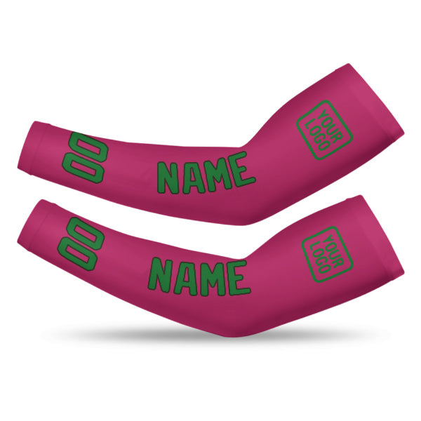 Manchon personnalisé rose et vert émeraude