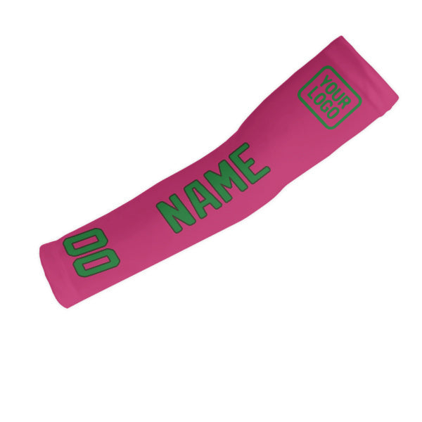 Manchon personnalisé rose et vert émeraude