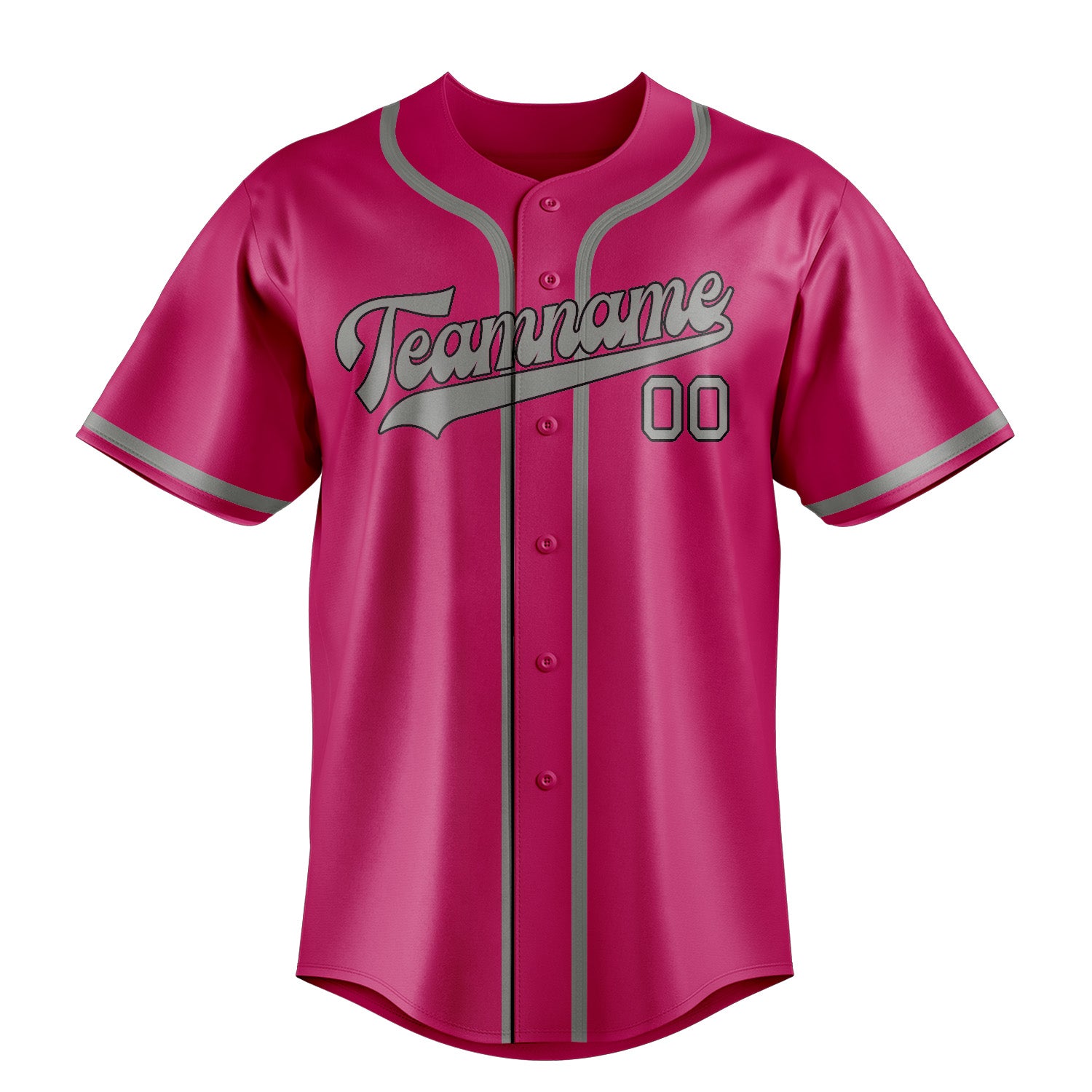 Maillot de baseball personnalisé rose et gris