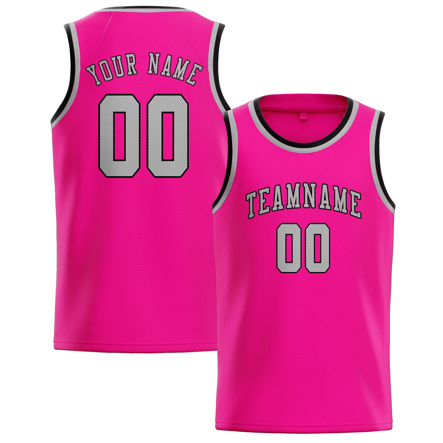 Maillot de basketball personnalisé rose et gris