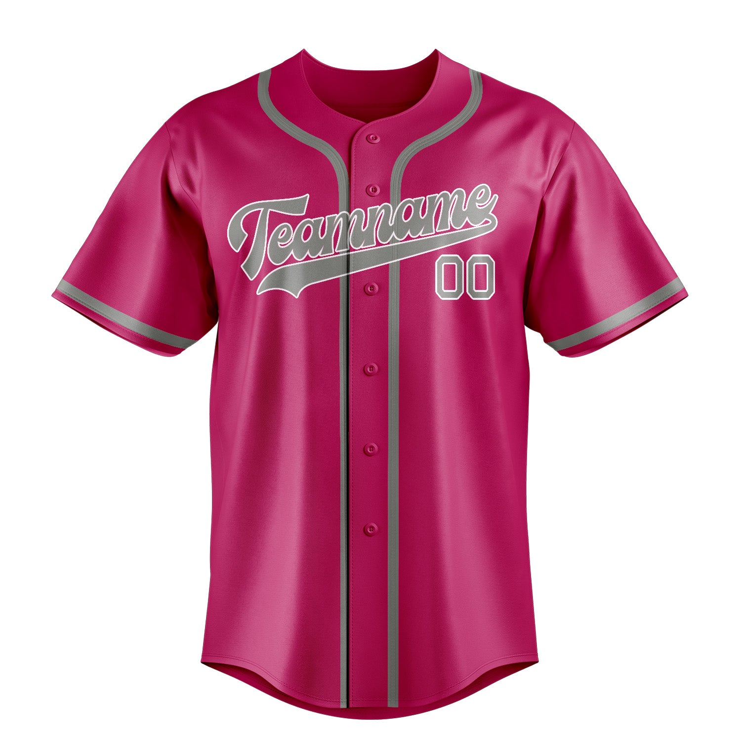 Maillot de baseball personnalisé rose et gris