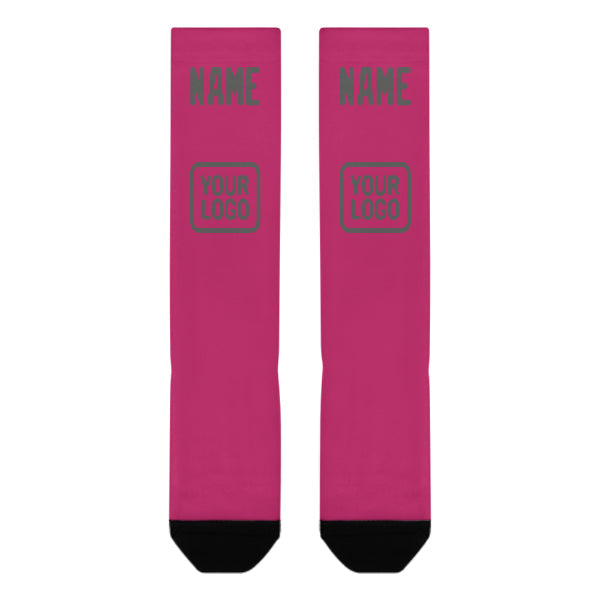 Chaussettes hautes roses et gris foncé personnalisées