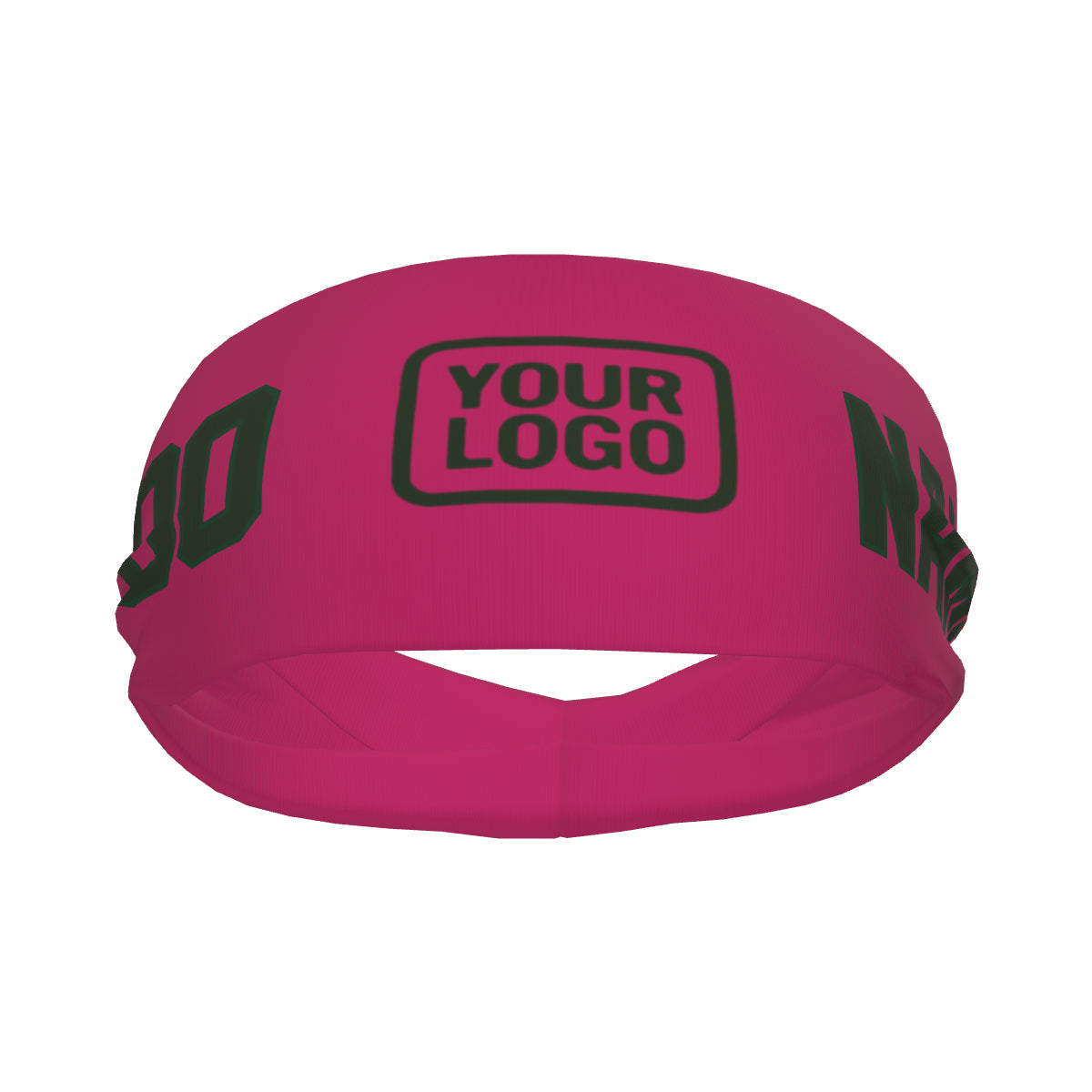 Bandeau de sport personnalisé rose et vert foncé