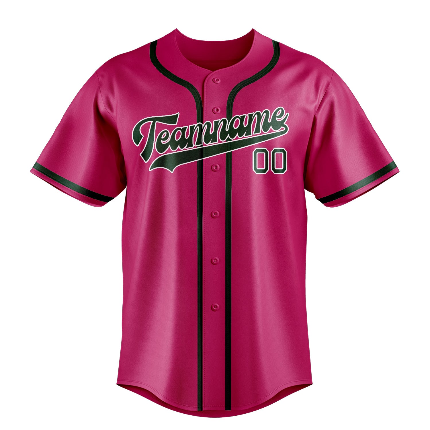 Maillot de baseball rose et vert personnalisé