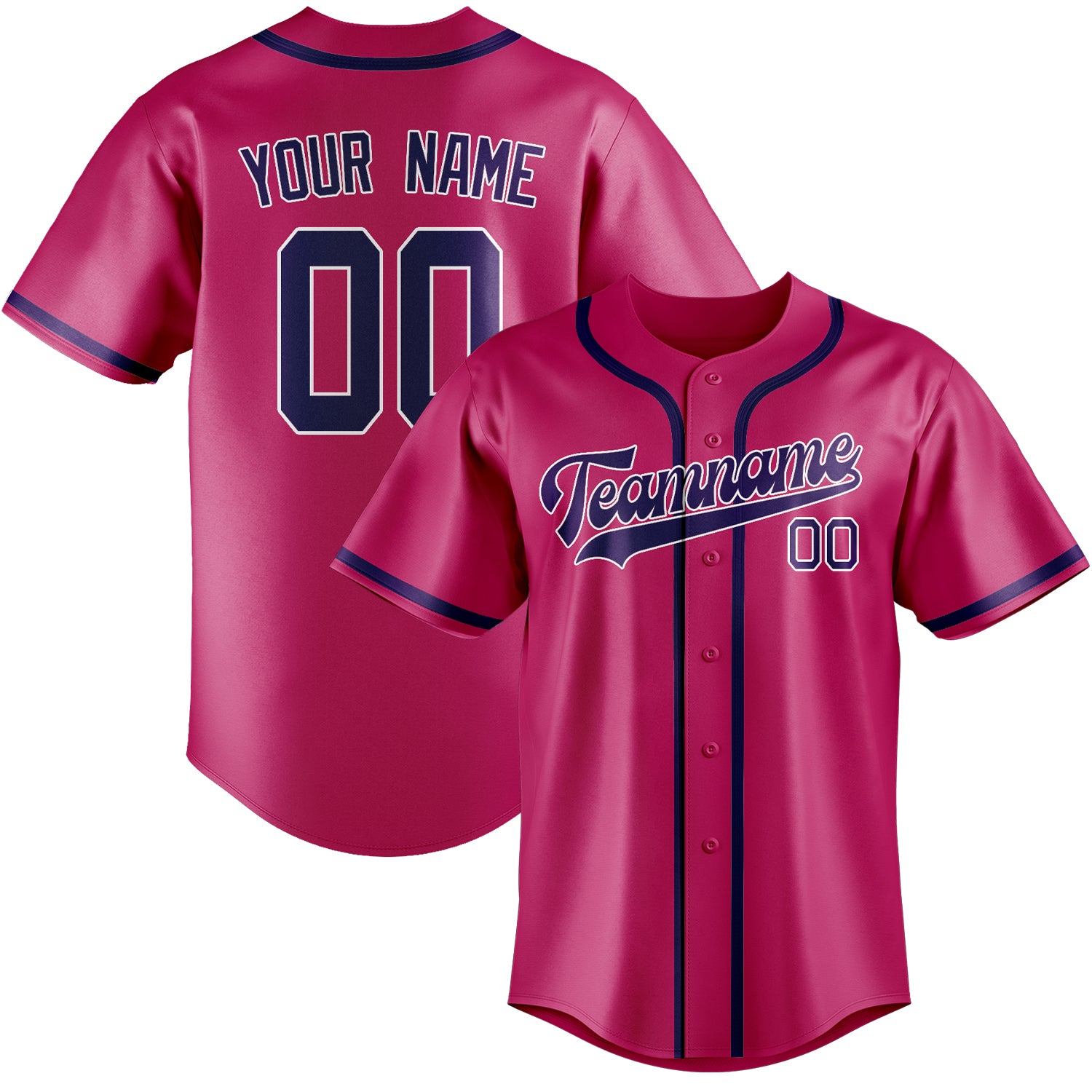 Maillot de baseball personnalisé rose et violet
