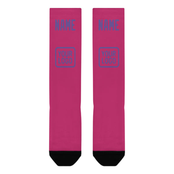 Chaussettes hautes roses et lilas clair personnalisées