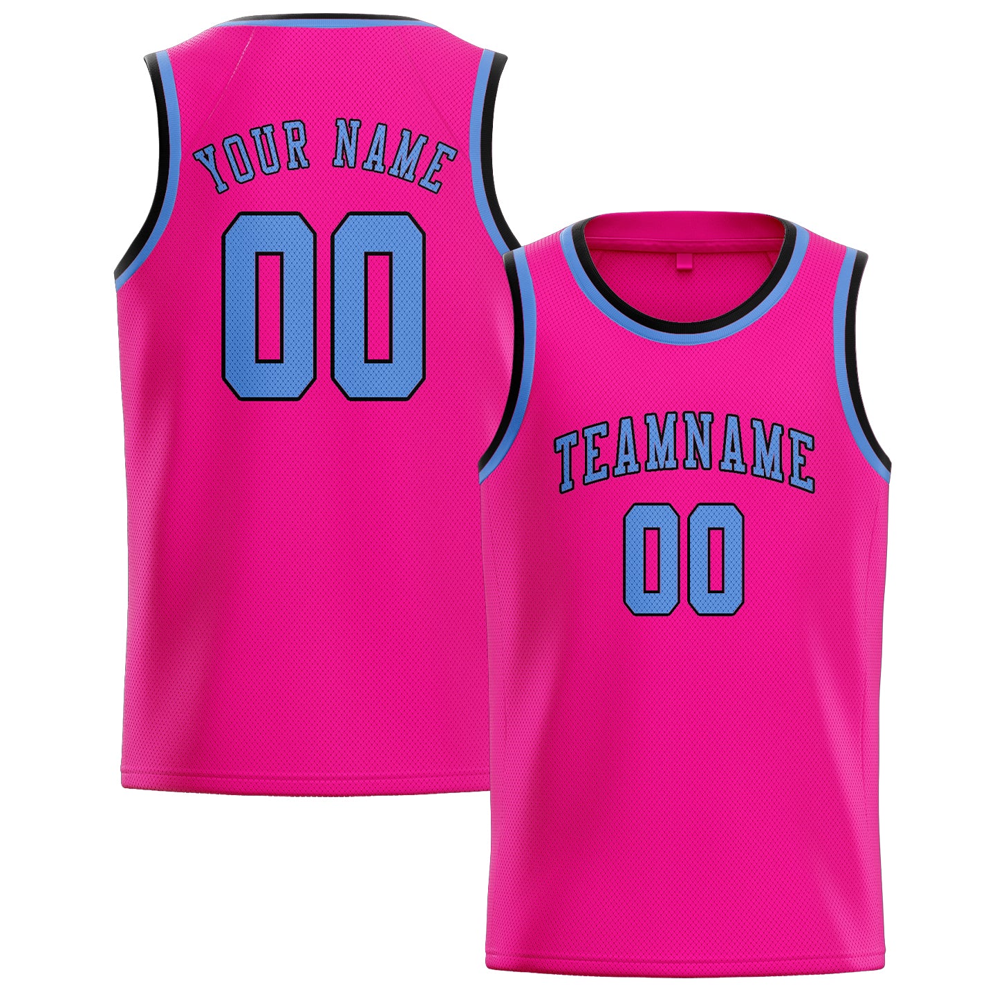 Maillot de basketball personnalisé rose et bleu clair