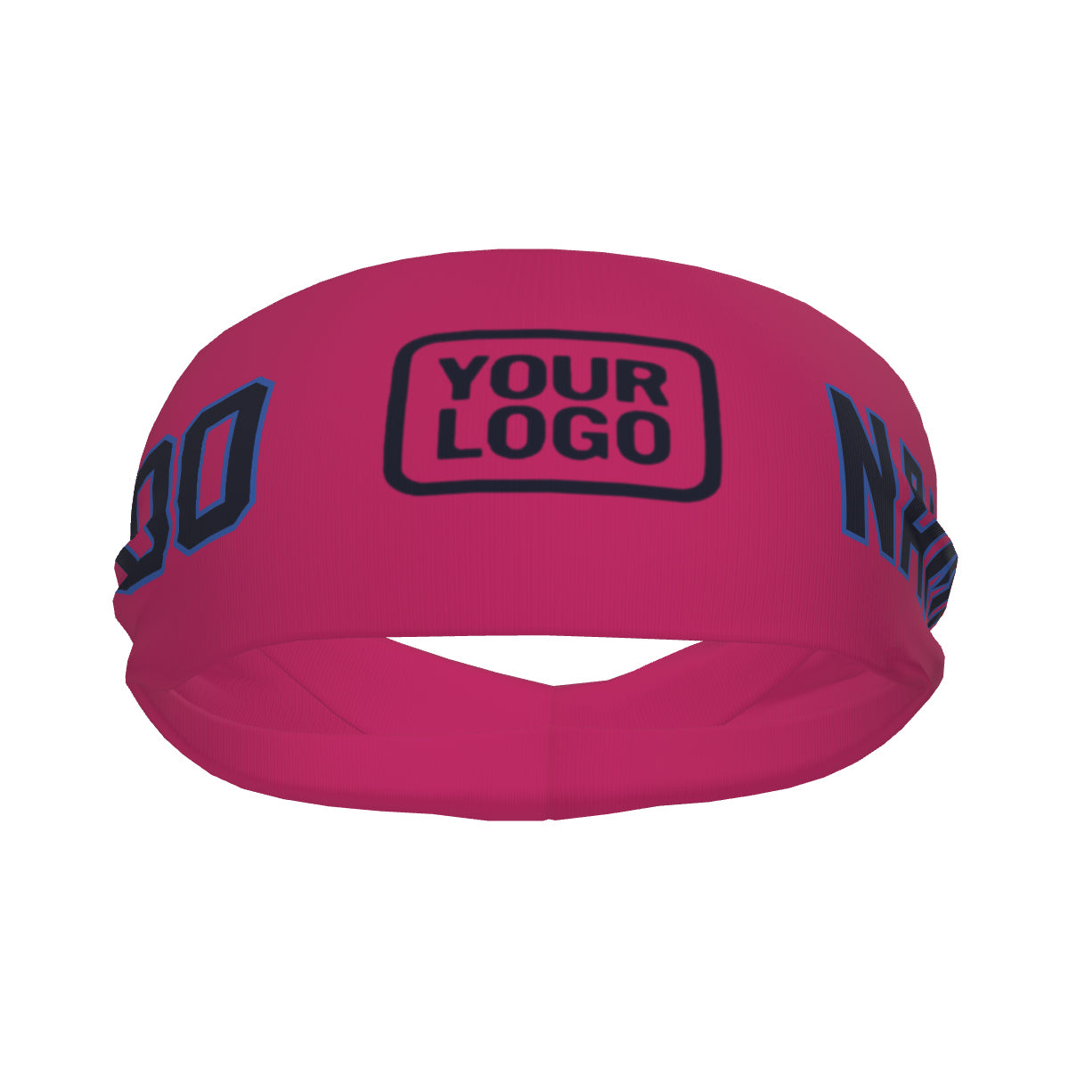 Bandeau de sport rose et marine personnalisé