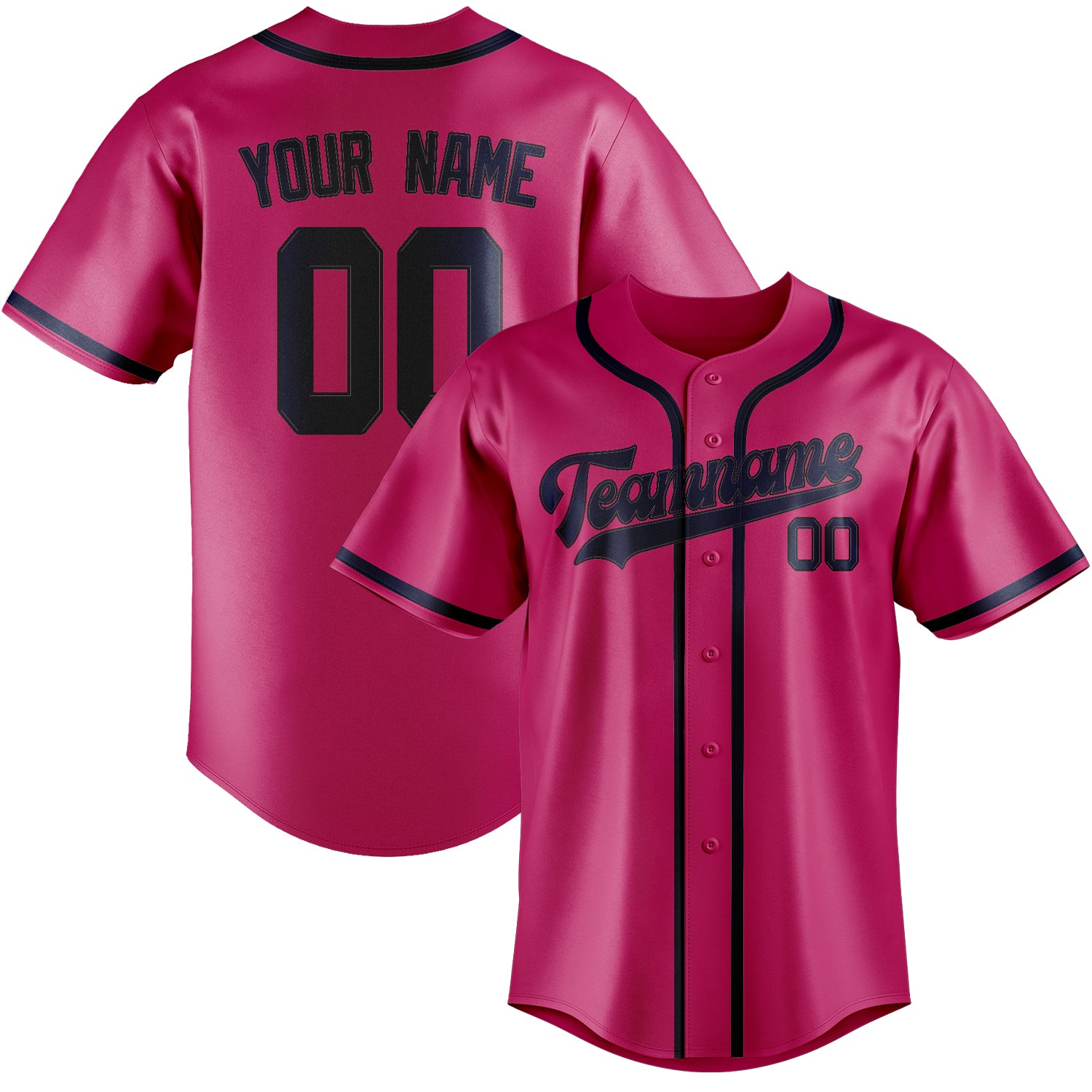 Maillot de baseball personnalisé rose et bleu