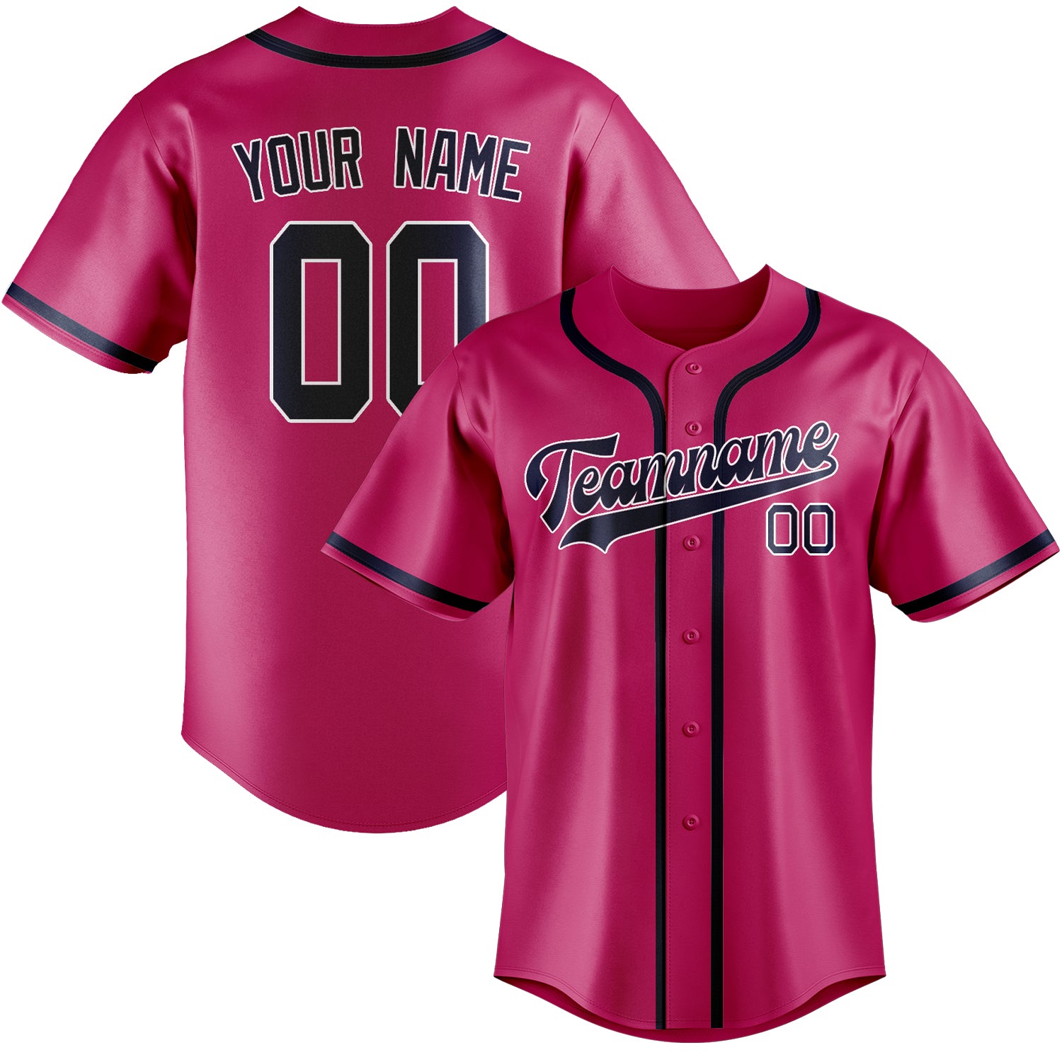 Maillot de baseball personnalisé rose et bleu