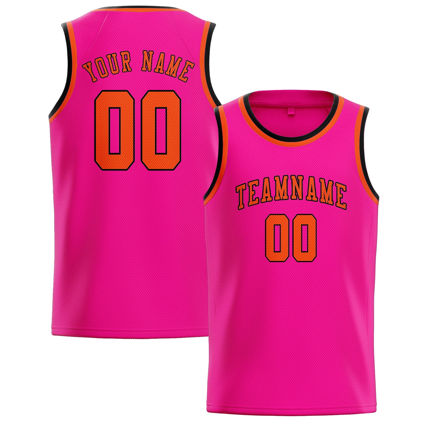Maillot de basketball personnalisé rose, orange et rouge