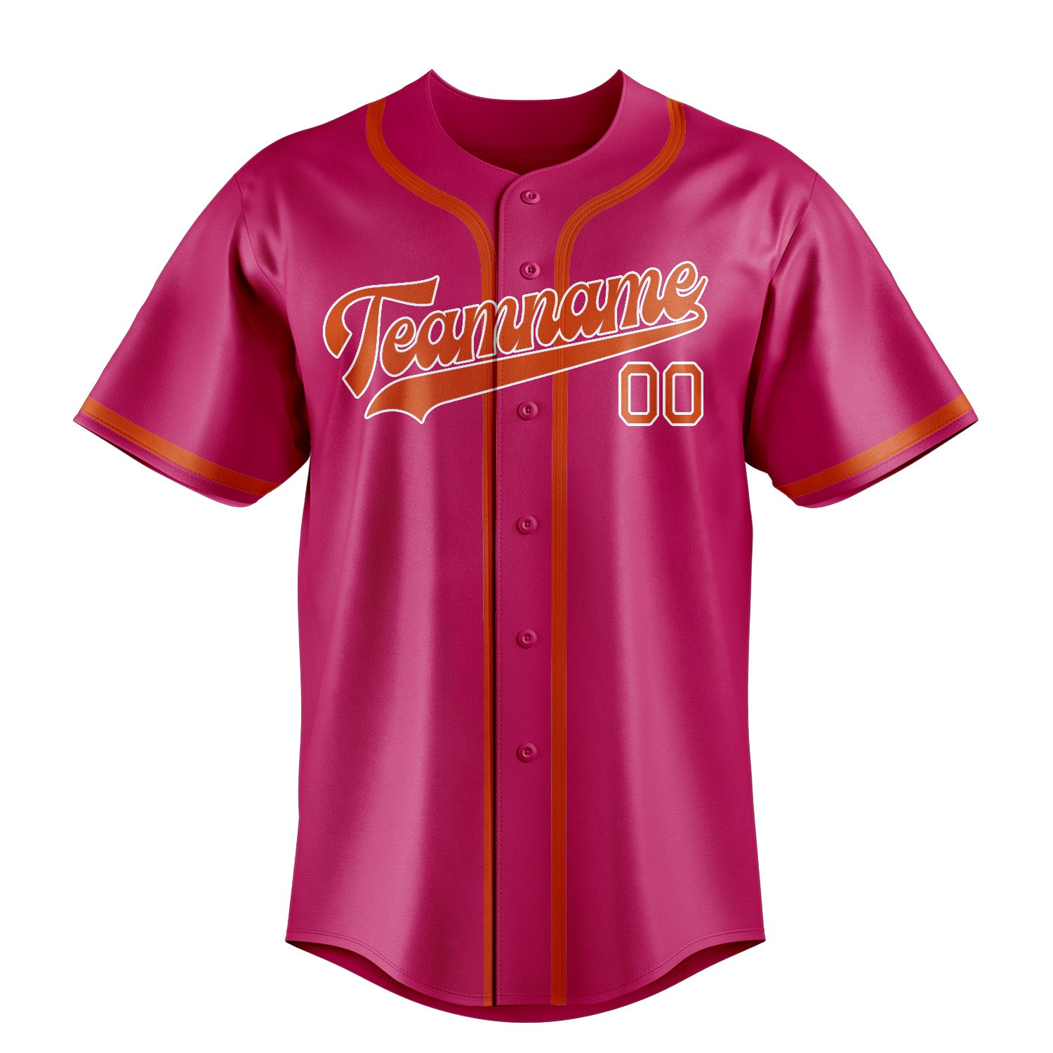 Maillot de baseball personnalisé rose, orange et rouge