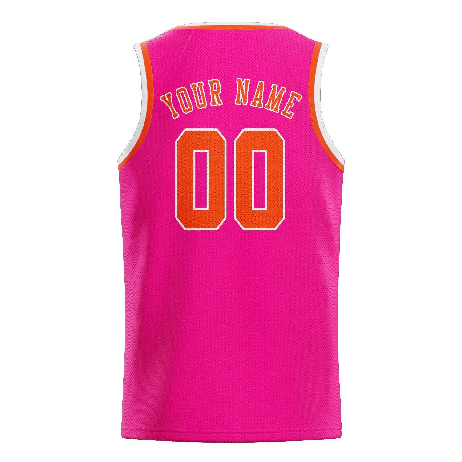 Maillot de basketball personnalisé rose, orange et rouge