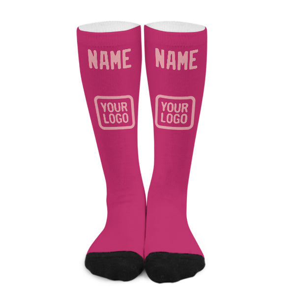 Chaussettes hautes roses personnalisées