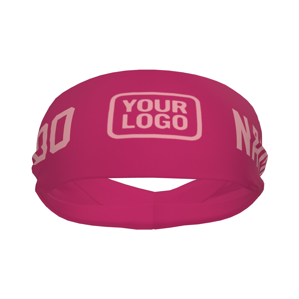 Bandeau de sport rose clair personnalisé