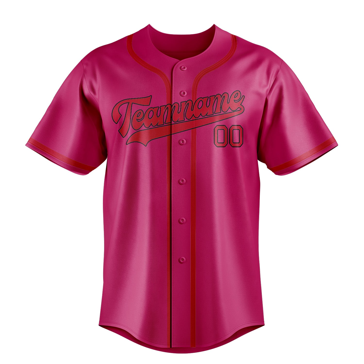 Maillot de baseball rose et rouge personnalisé
