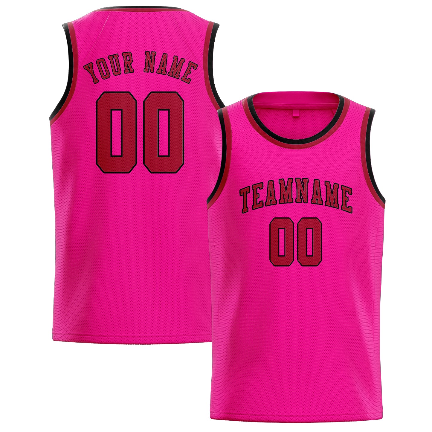 Maillot de basketball rose et rouge personnalisé