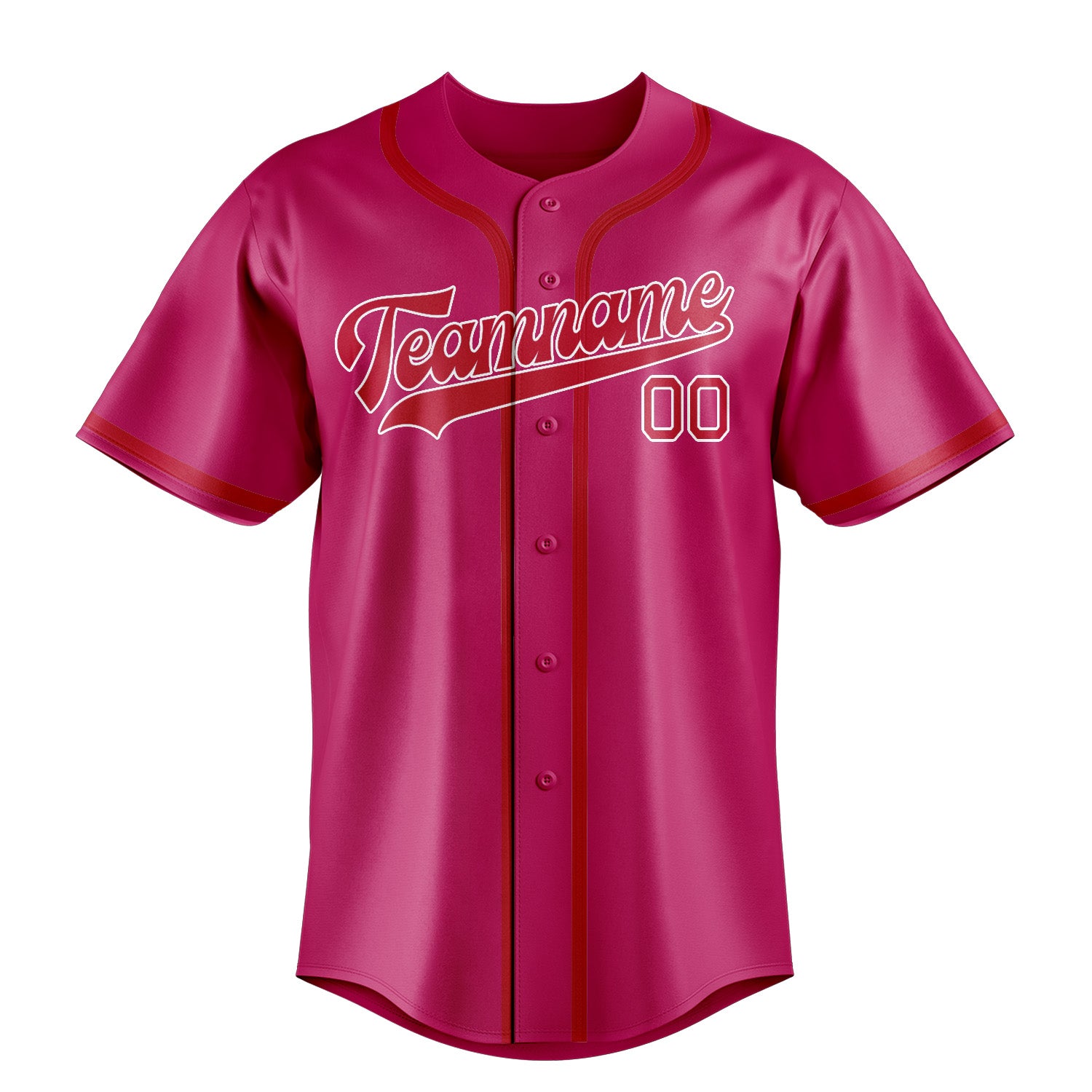 Maillot de baseball rose et rouge personnalisé