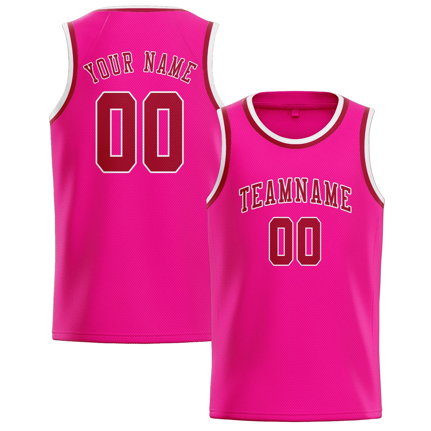 Maillot de basketball rose et rouge personnalisé