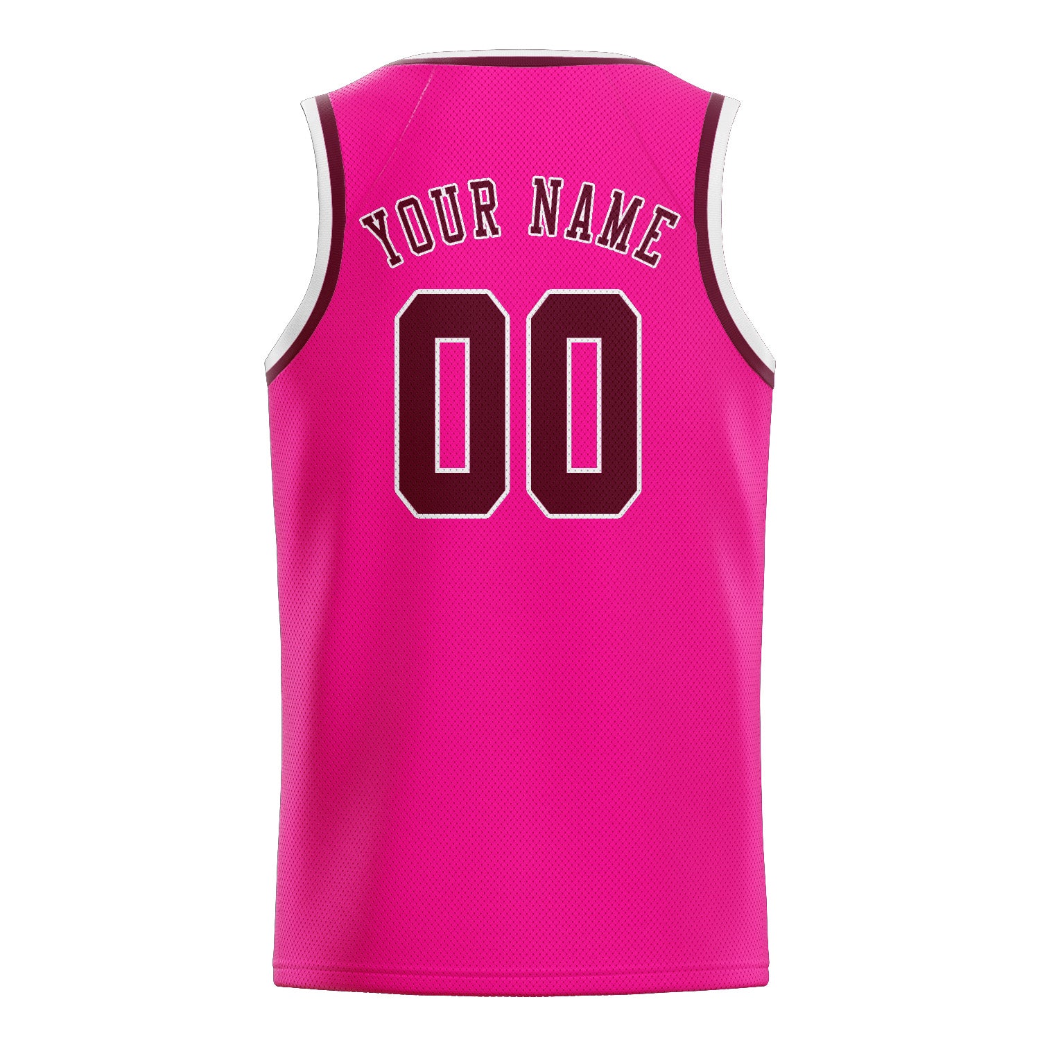 Maillot de basketball personnalisé rose et rouge cramoisi