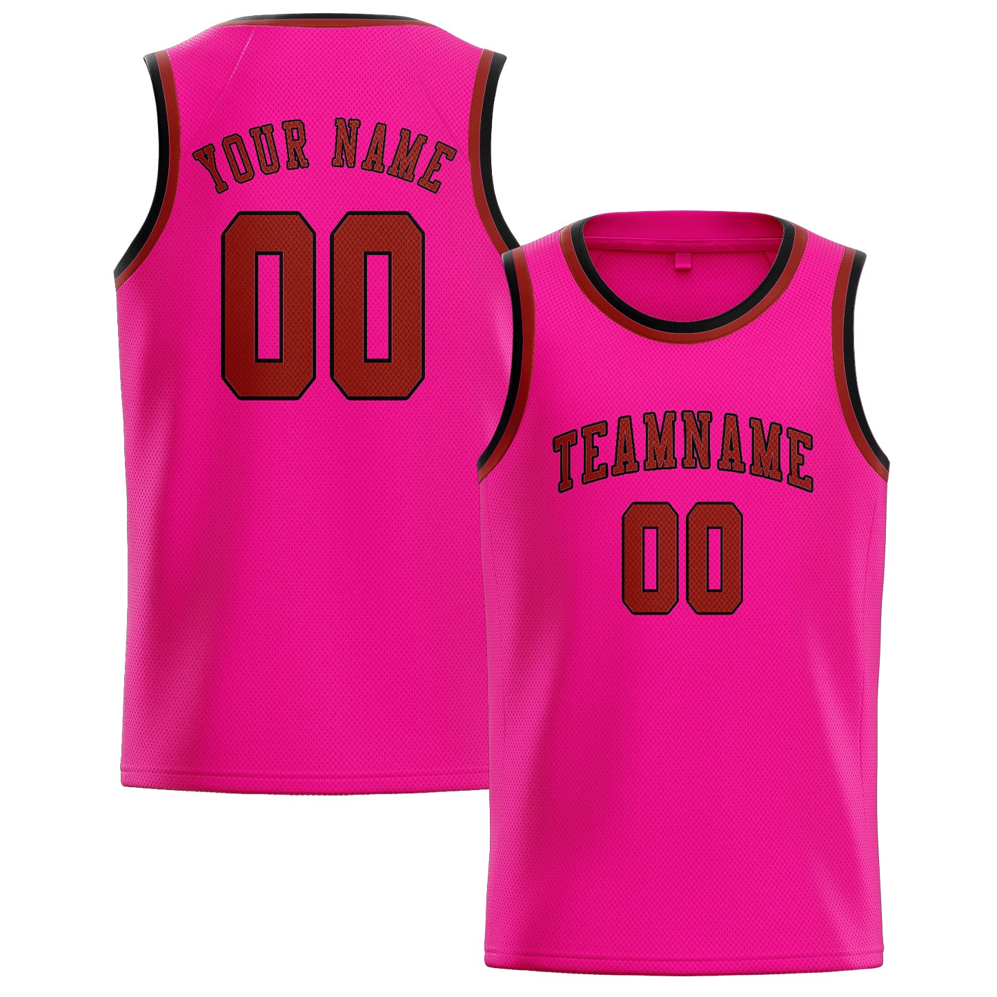 Maillot de basketball personnalisé rose corail et rouge