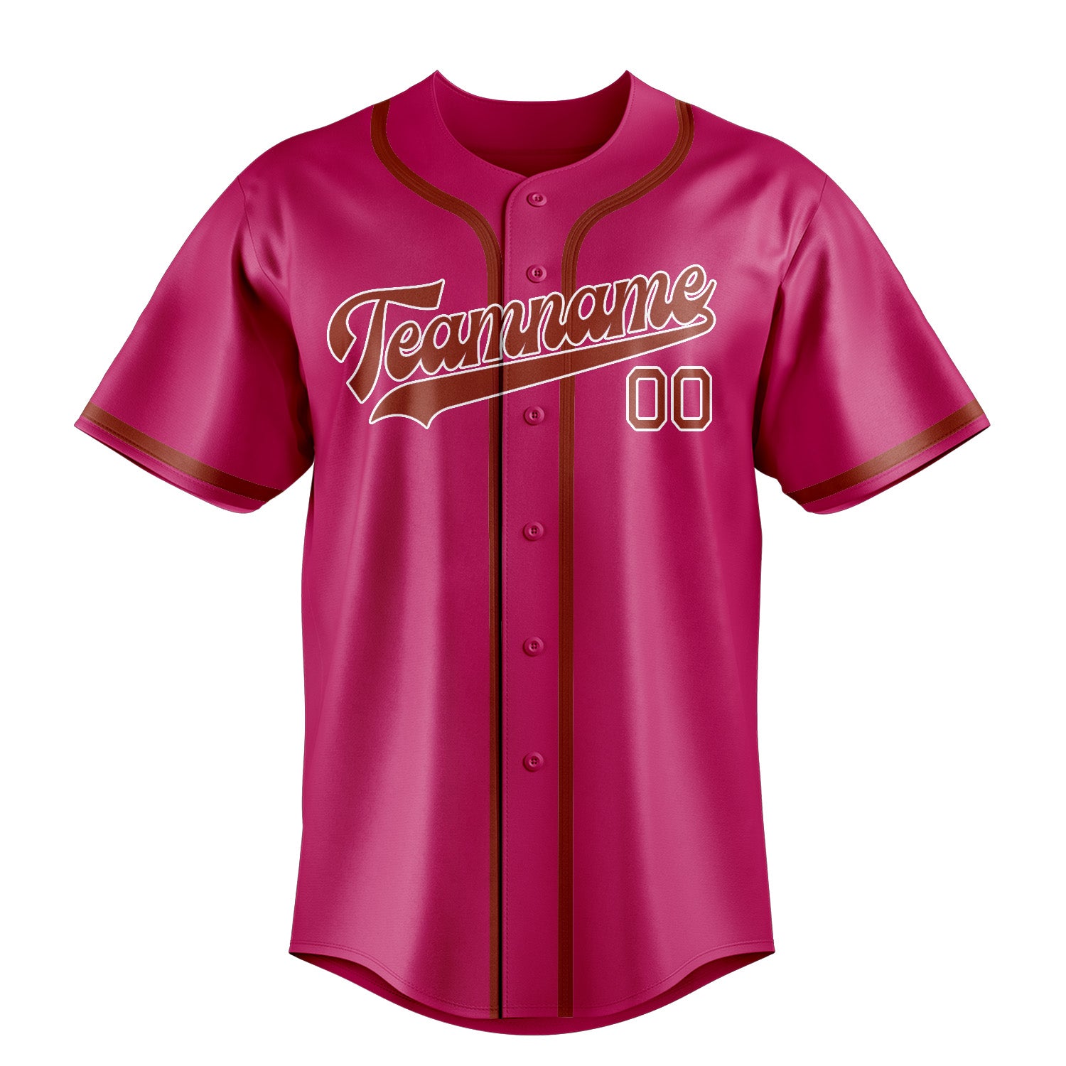 Maillot de baseball personnalisé rose corail rouge