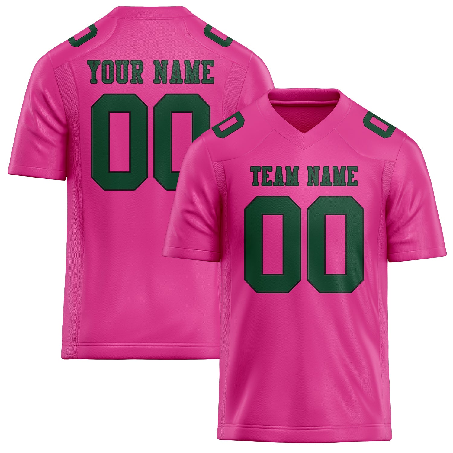 Maillot de football rose et vert personnalisé
