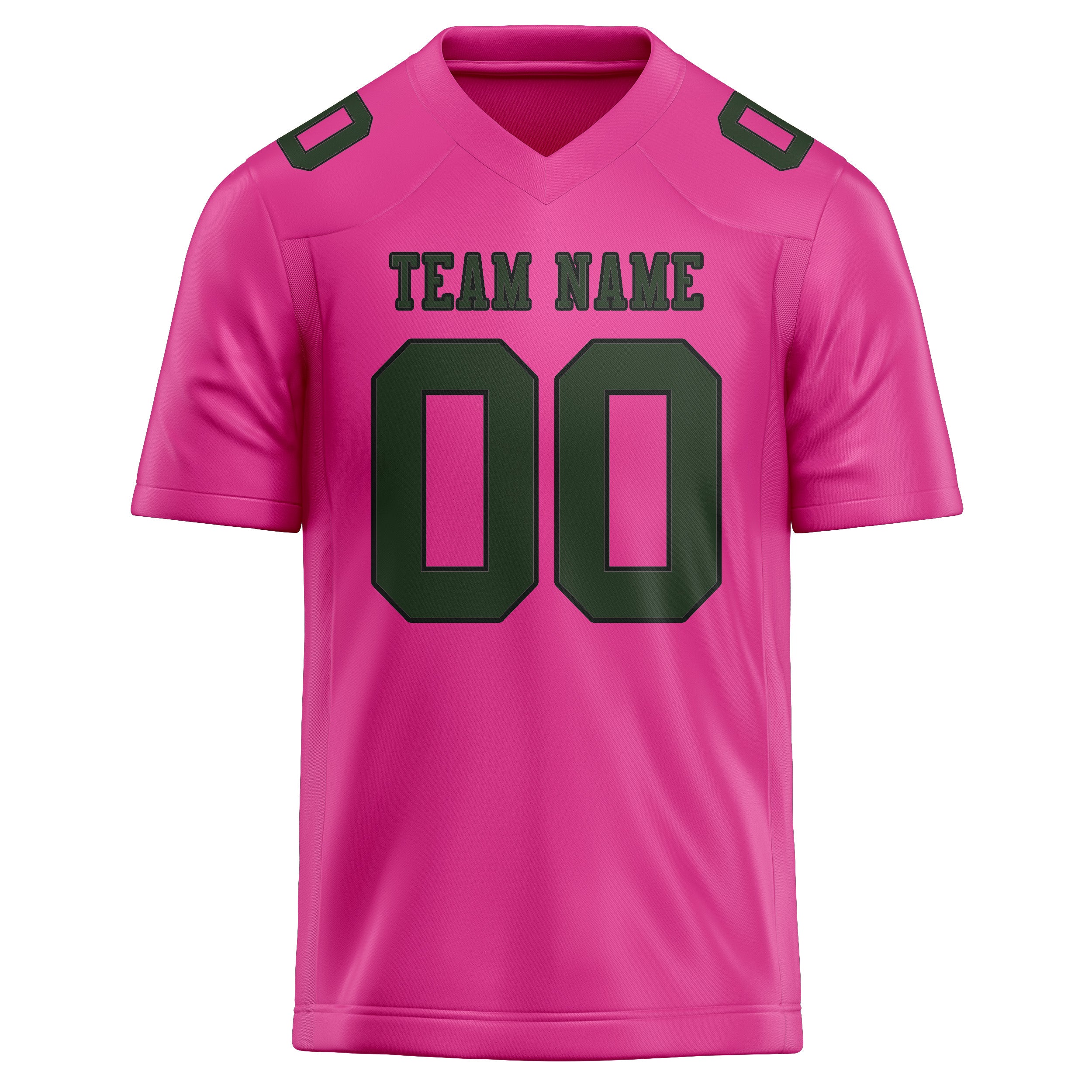 Maillot de football personnalisé rose et vert foncé