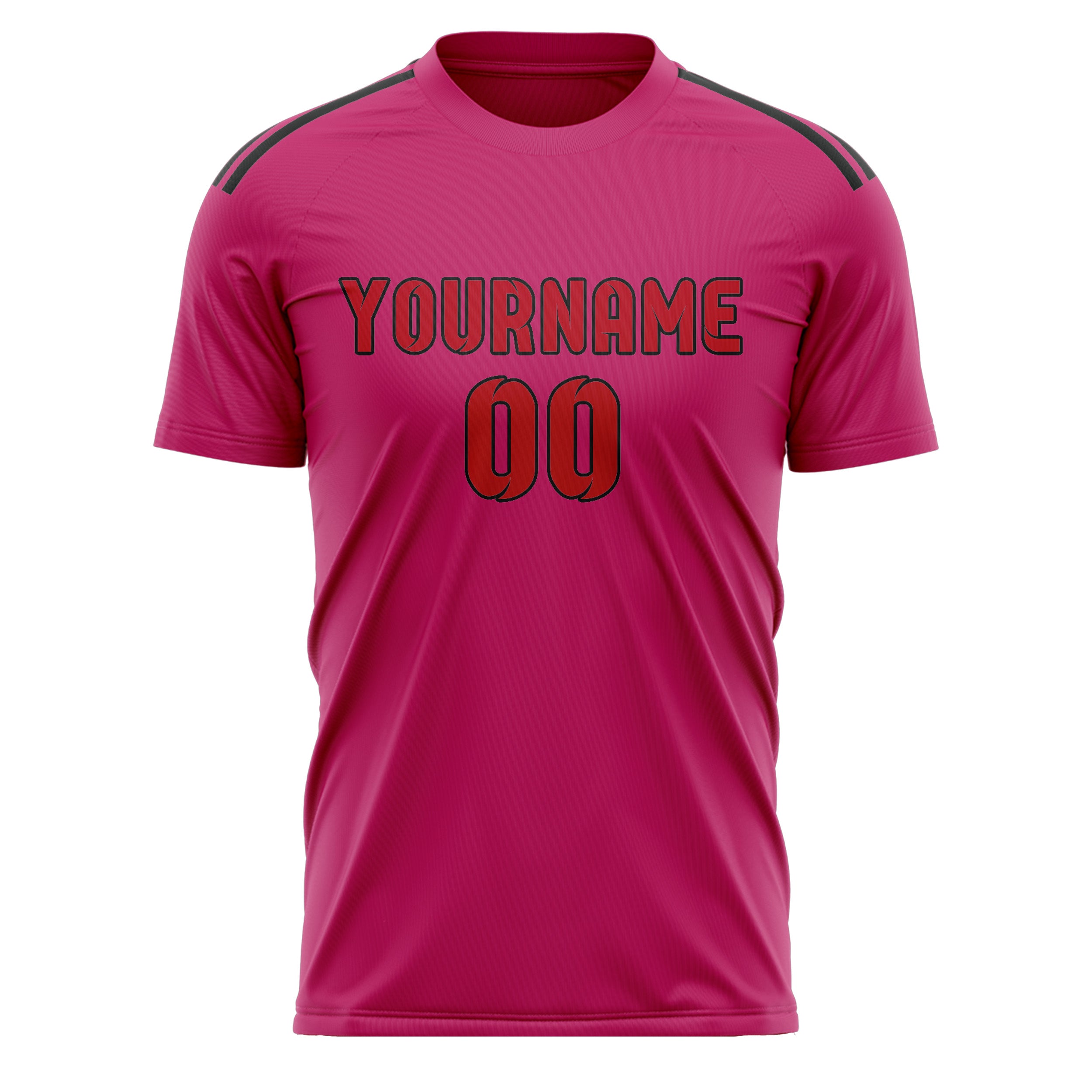 Maillot de football rose et rouge personnalisé