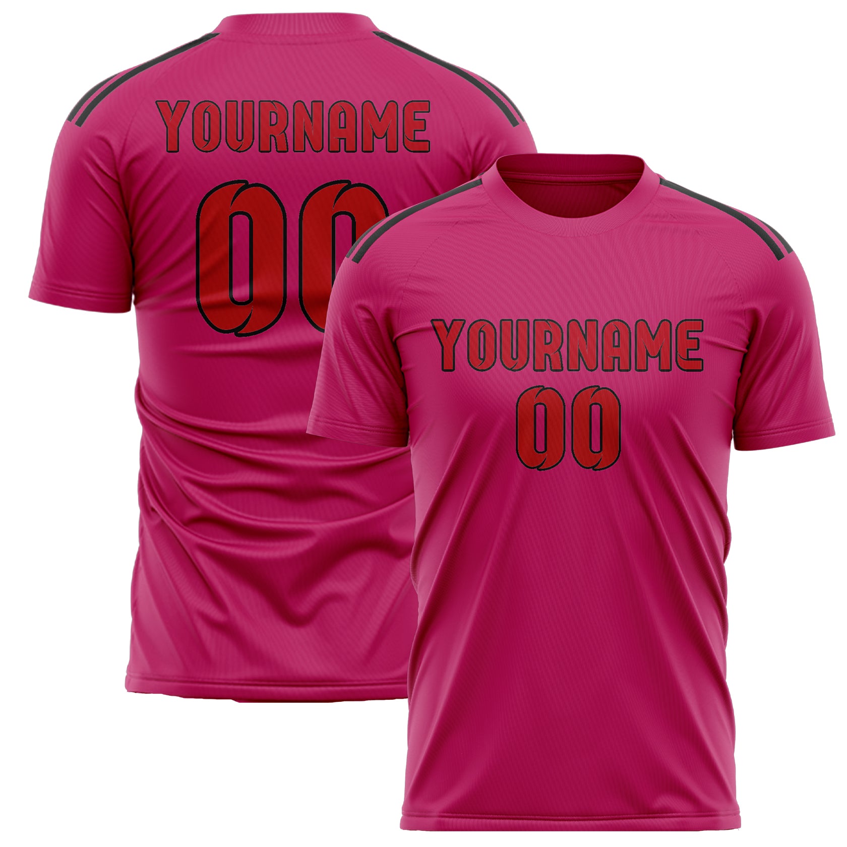 Maillot de football rose et rouge personnalisé
