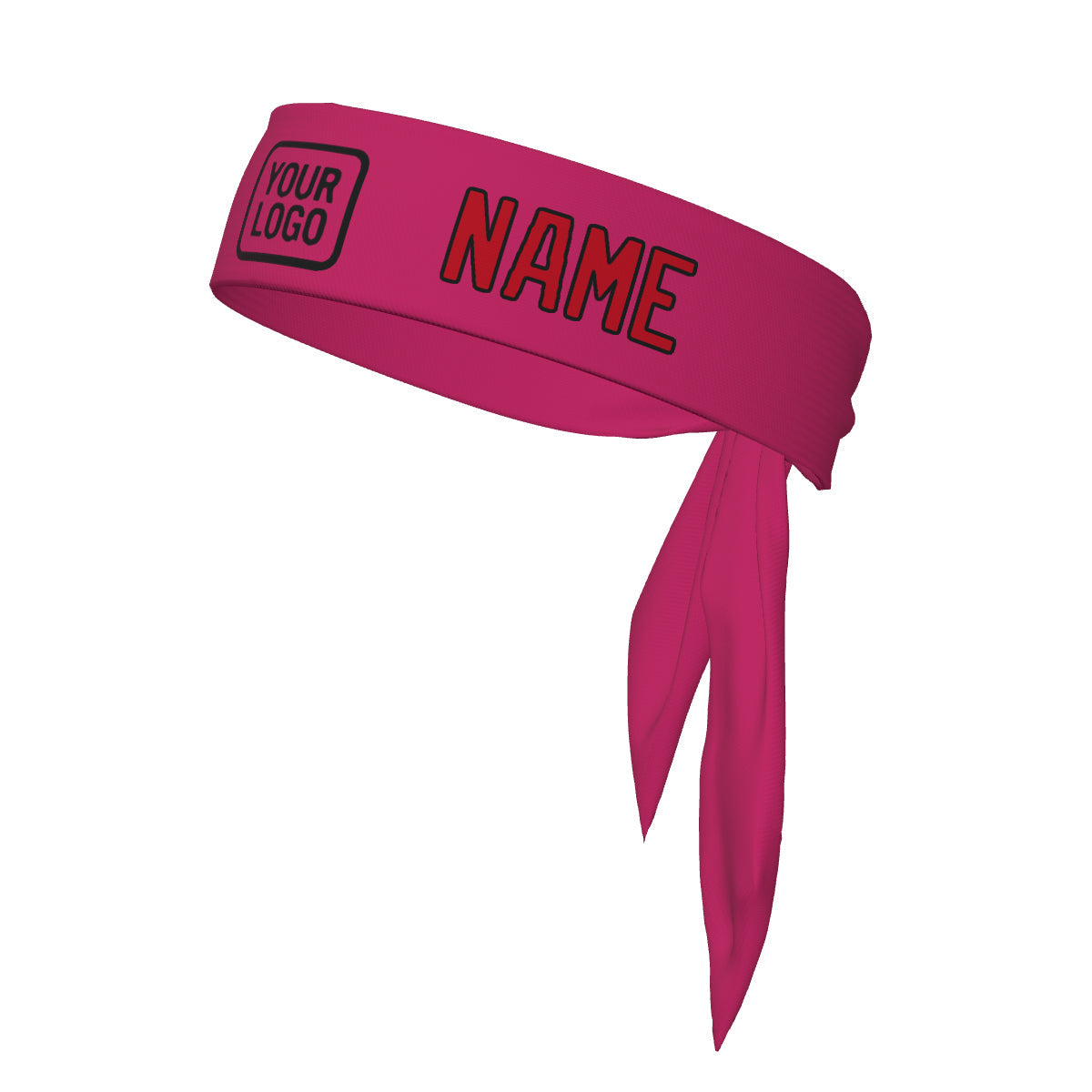 Bandeau rose et rouge personnalisé