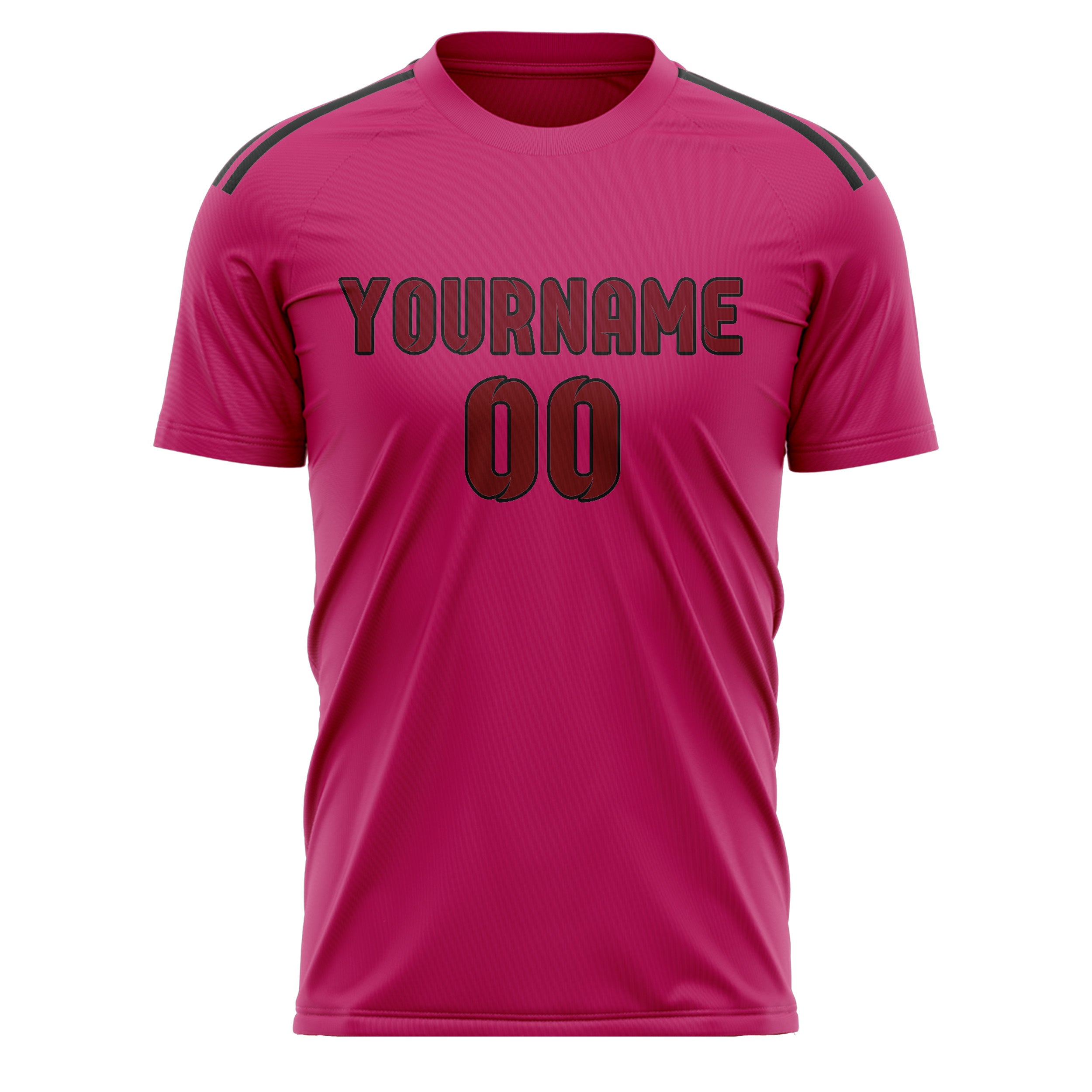 Maillot de football personnalisé rose et rouge cramoisi