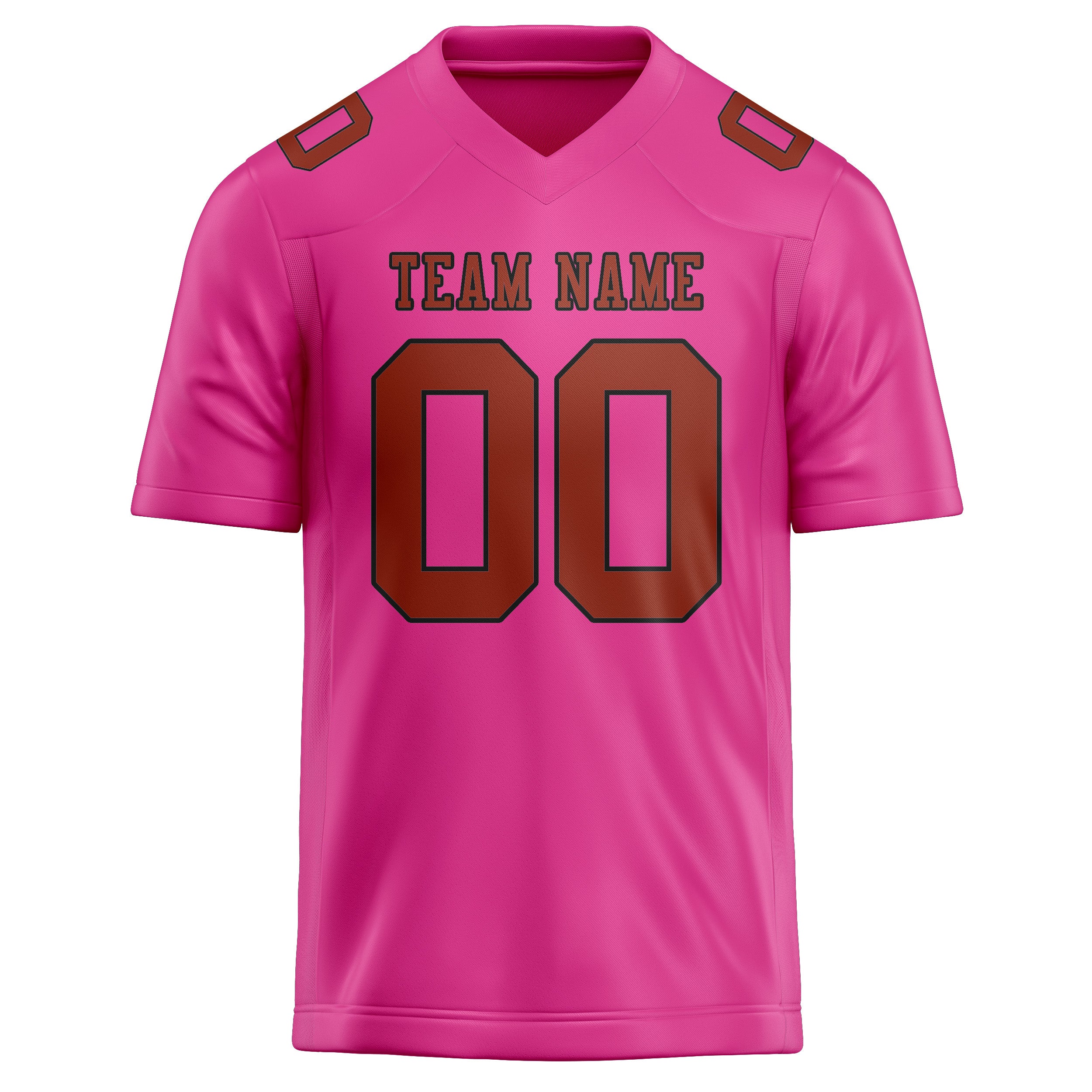 Maillot de football personnalisé rose corail et rouge