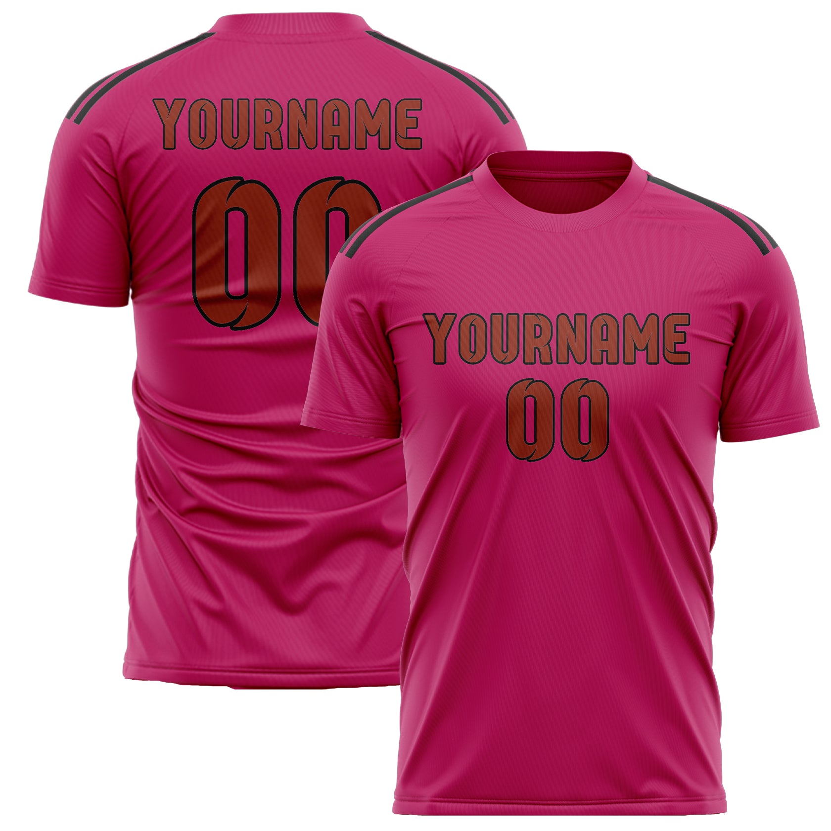 Maillot de football personnalisé rose corail et rouge