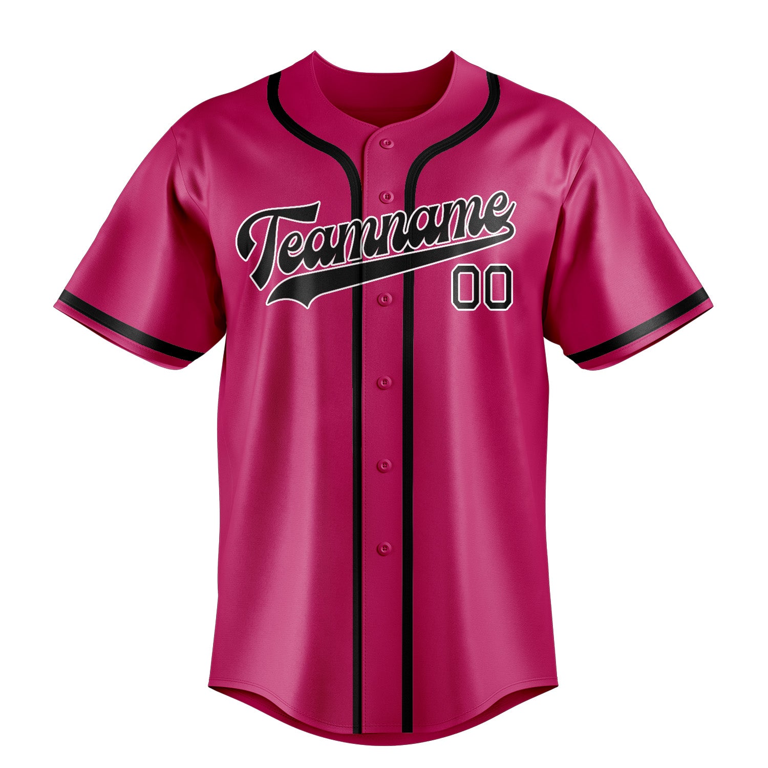 Maillot de baseball rose et noir personnalisé
