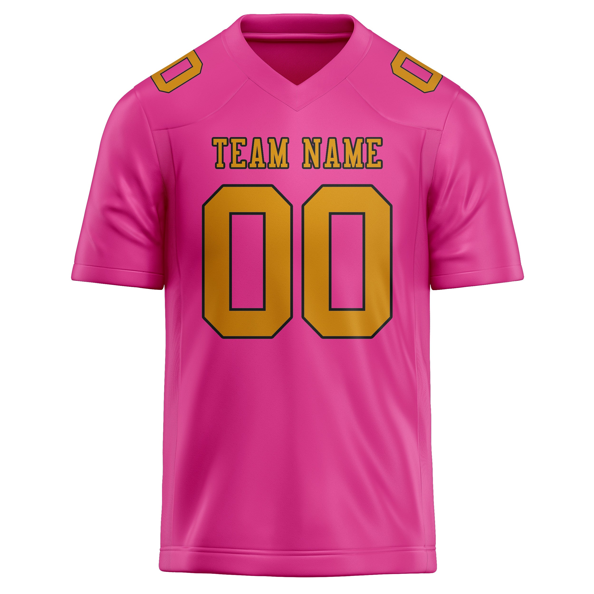 Maillot de football personnalisé rose et jaune