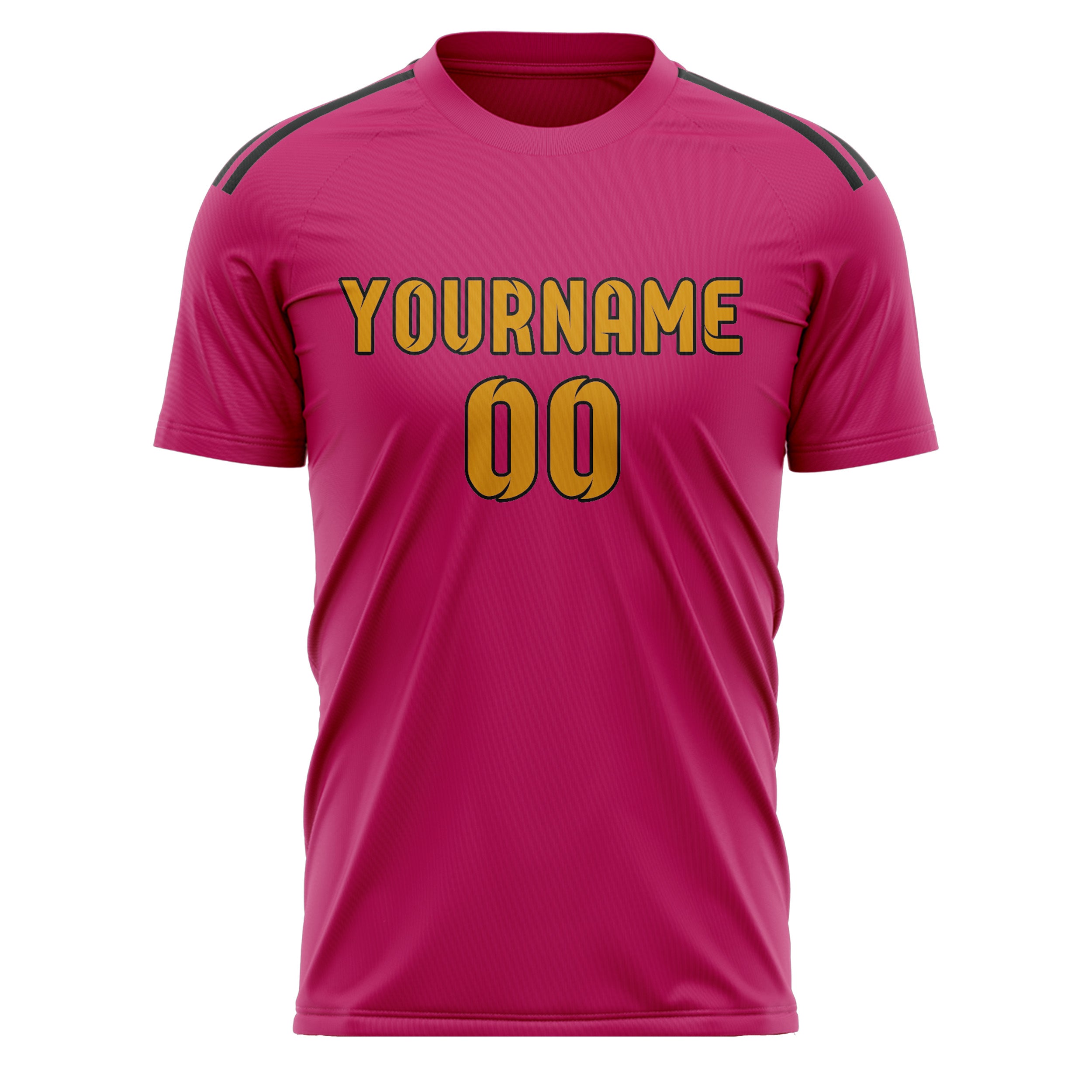 Maillot de football personnalisé rose et jaune