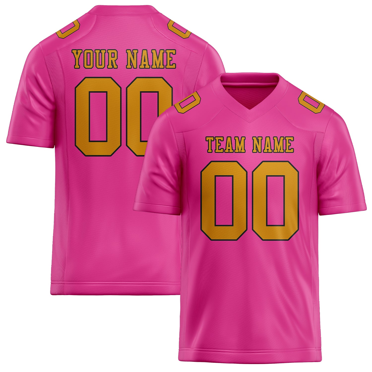 Maillot de football personnalisé rose et jaune