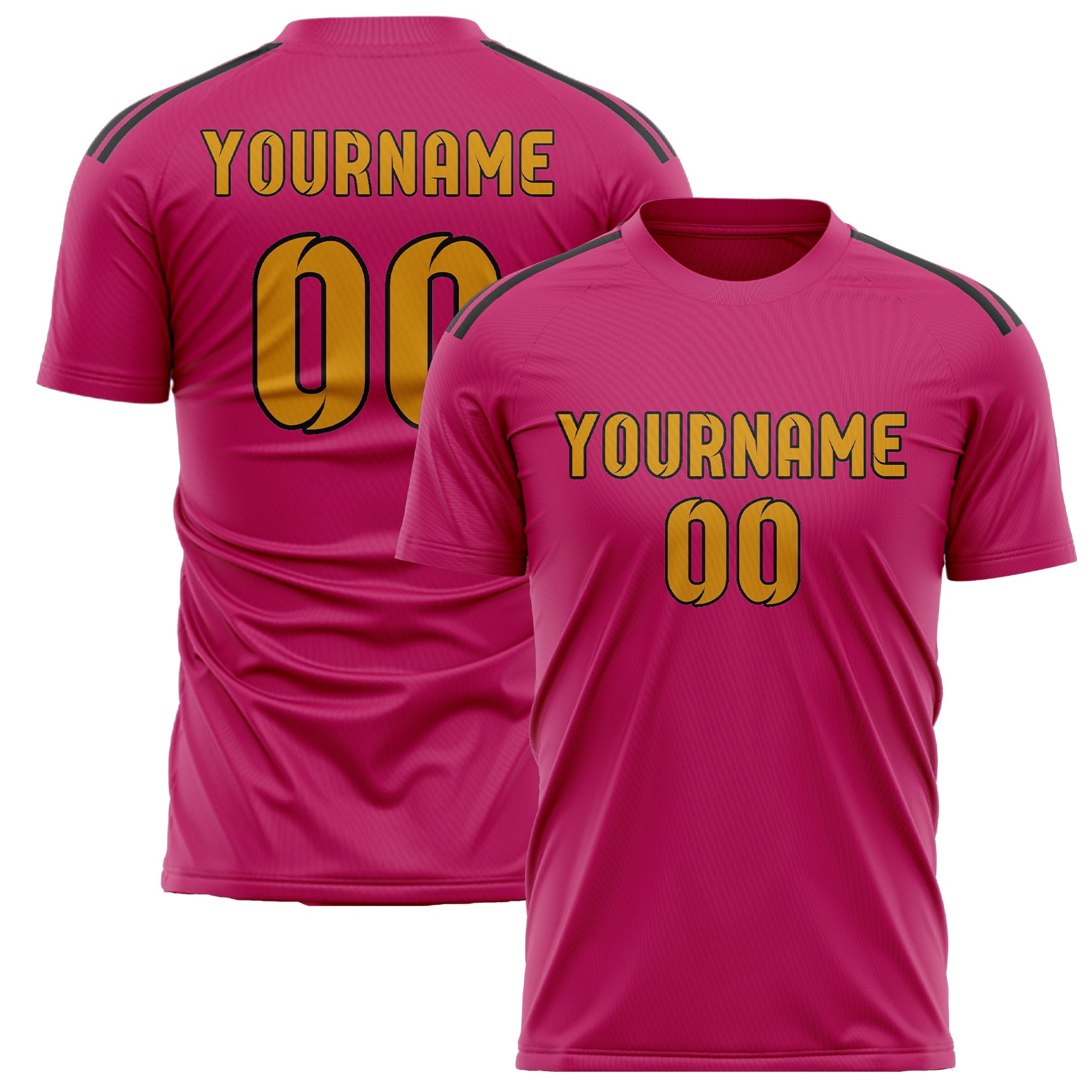 Maillot de football personnalisé rose et jaune