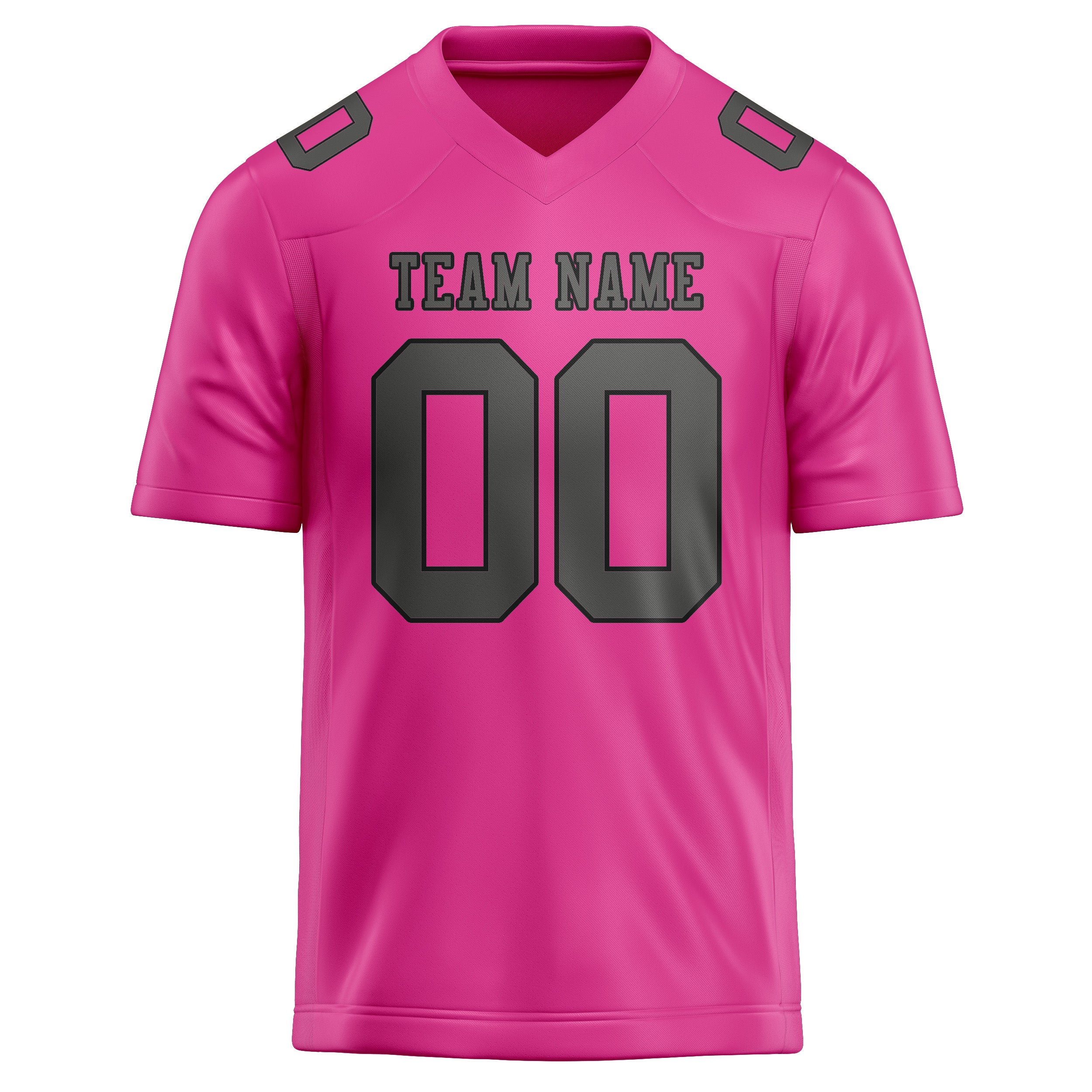 Maillot de football personnalisé rose et gris foncé
