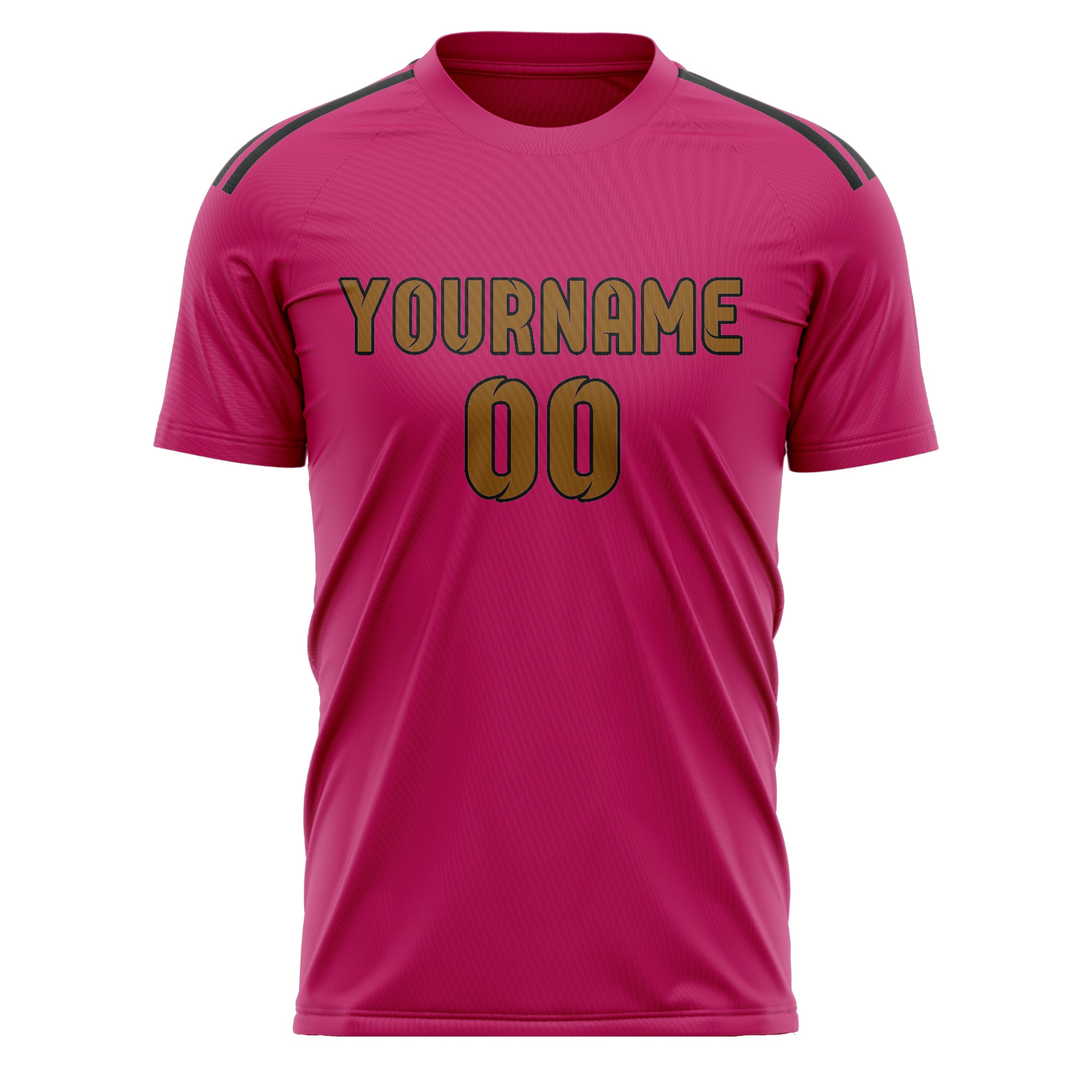 Maillot de football rose et kaki personnalisé